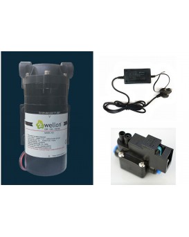 Wellon 150 GPD RO Diaphragm Booster Pump with SMPS AXIOM 24V DC 2.5 A and High Pressure Switch Kit
